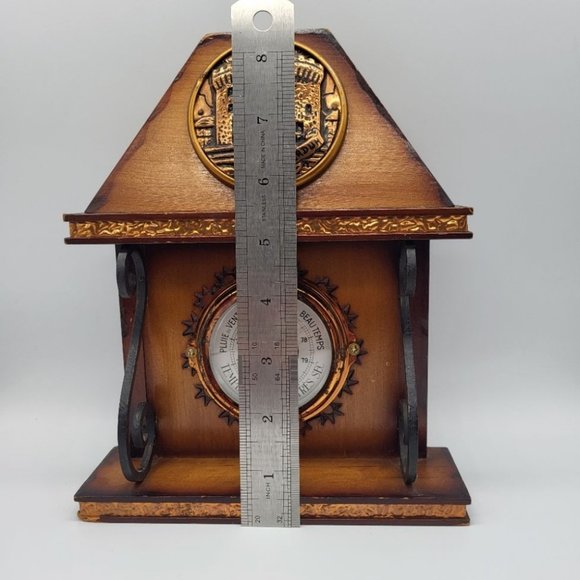 Vintage Verdun France Wood House Barometer 8 1/2" Tall - Picture 8 of 8